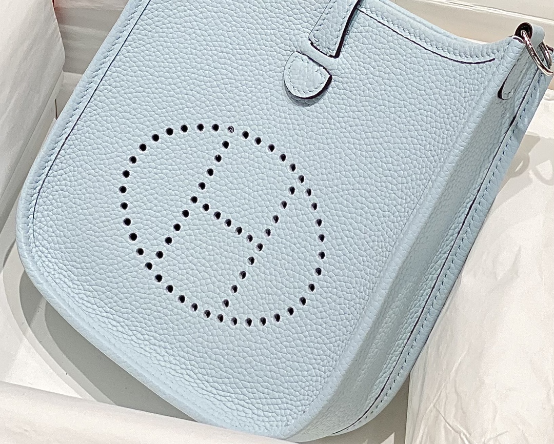 Hermes Evelyne 16 Amazone TPM Shoulder Bag In Sky Blue Clemence Leather